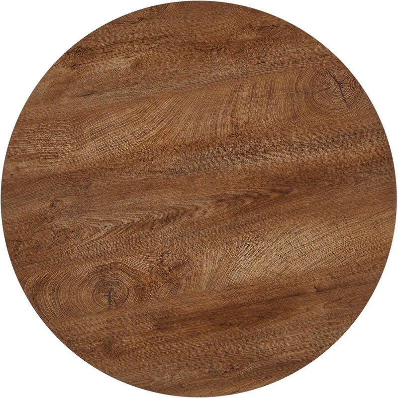 Carlisle Round Pedestal Dining Table Set, Brown, 5 Pieces: Table, 4 Chairs