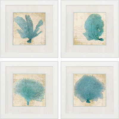 " Blue Coral " 4 Piece Art Acrylic Print