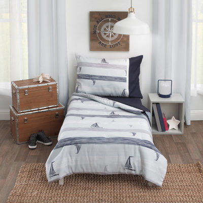 Greenguard Gold Certified Nautical & Beach Floral Toddler Bedding Set