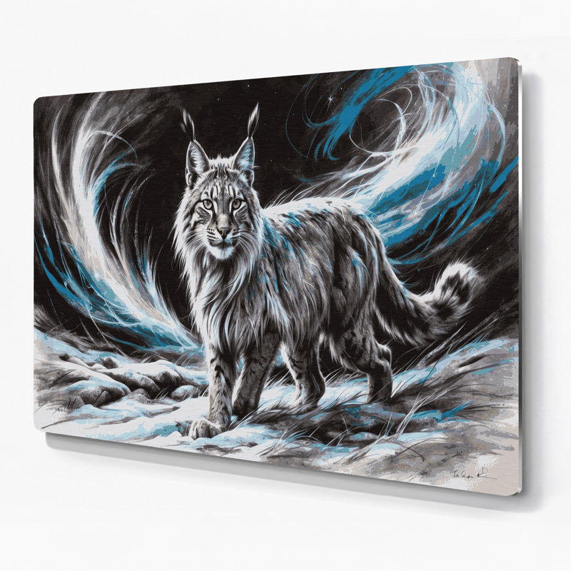 «Big Cats», lynx nordique, art mural en métal brun, 12" H x 18" W
