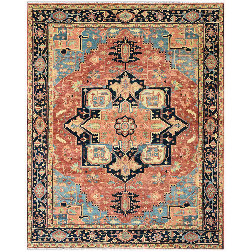 Hand Knotted Wool Oriental Area Rug, Rectangle 10' x 14'