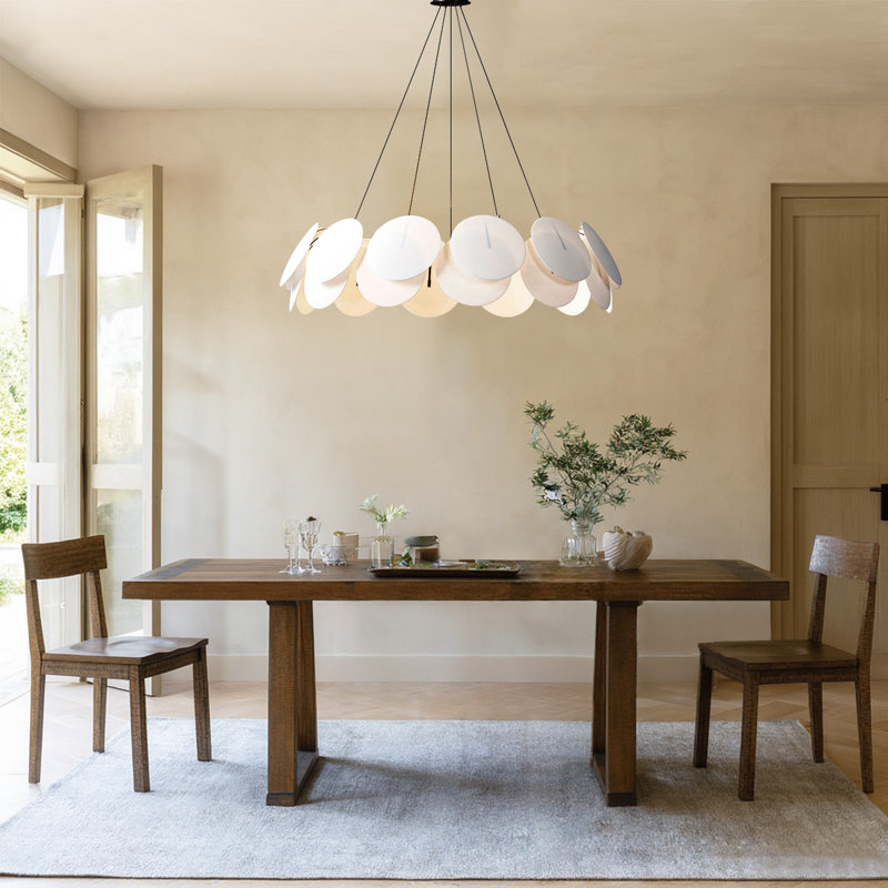 Table de salle à manger extensible en bois massif, Brun