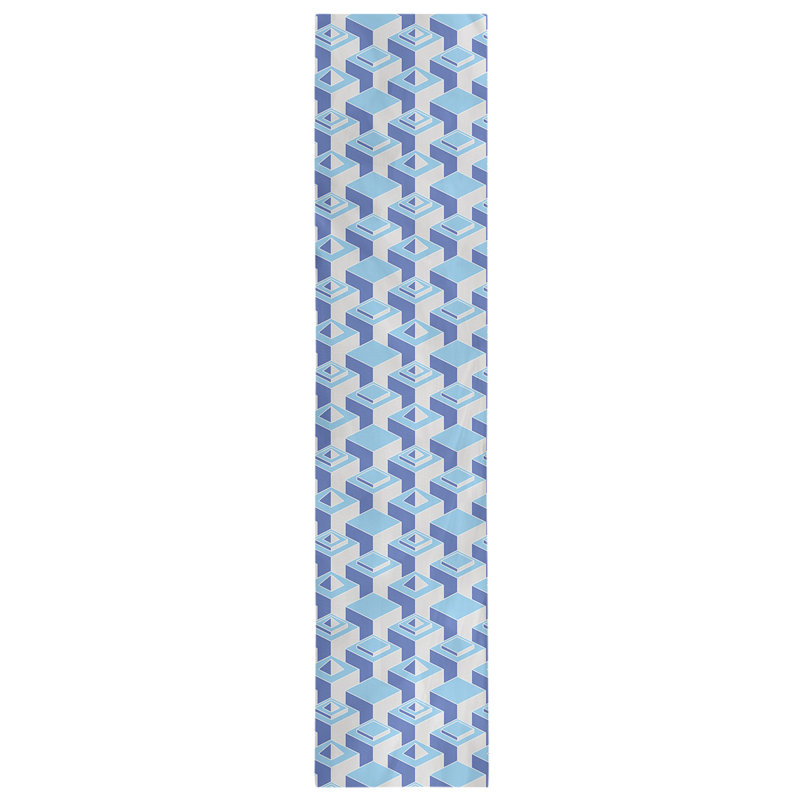 Chemin de table Classic Skyscrapers, 16 po x 90 po, Sarcelle / Bleu