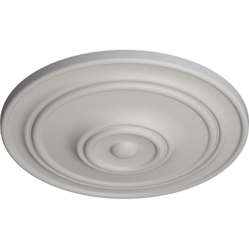 Médaillon de plafond classique Endurathane, diamètre extérieur 21 7/8 po x P 2 3/8 po (pour auvents jusqu'à 5 1/2 po), fini blanc ultra pur peint à la main