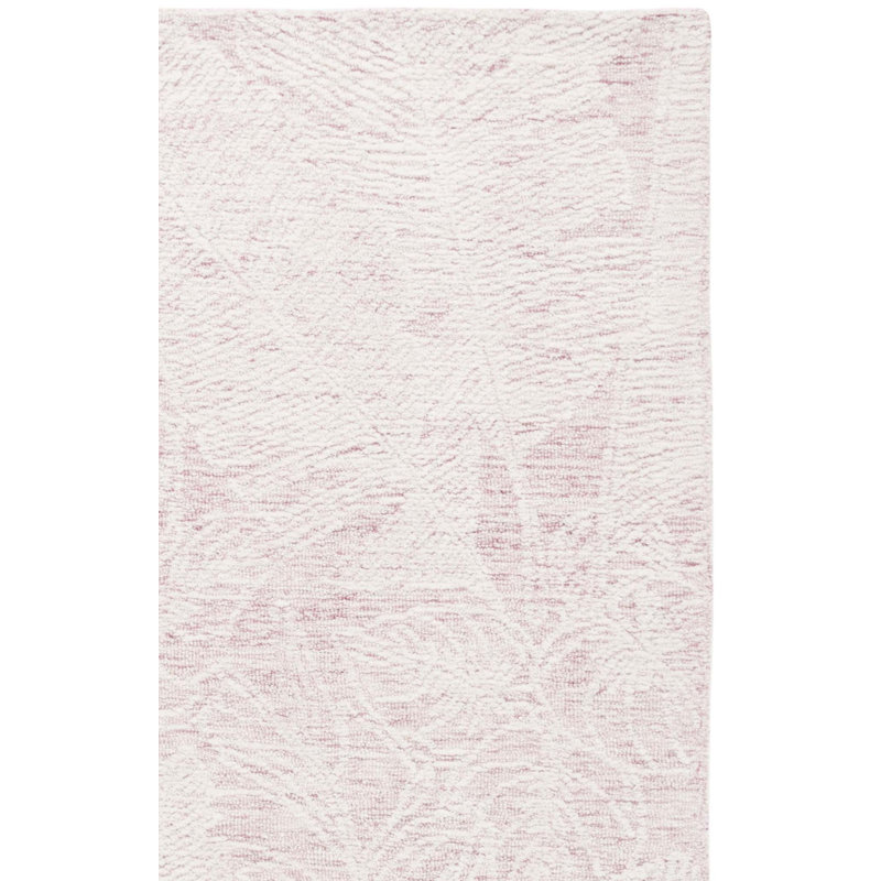 Gazella Hand Tufted Wool/Cotton Floral Rug in Ivory/Pink, Rectangle 5' x 8'