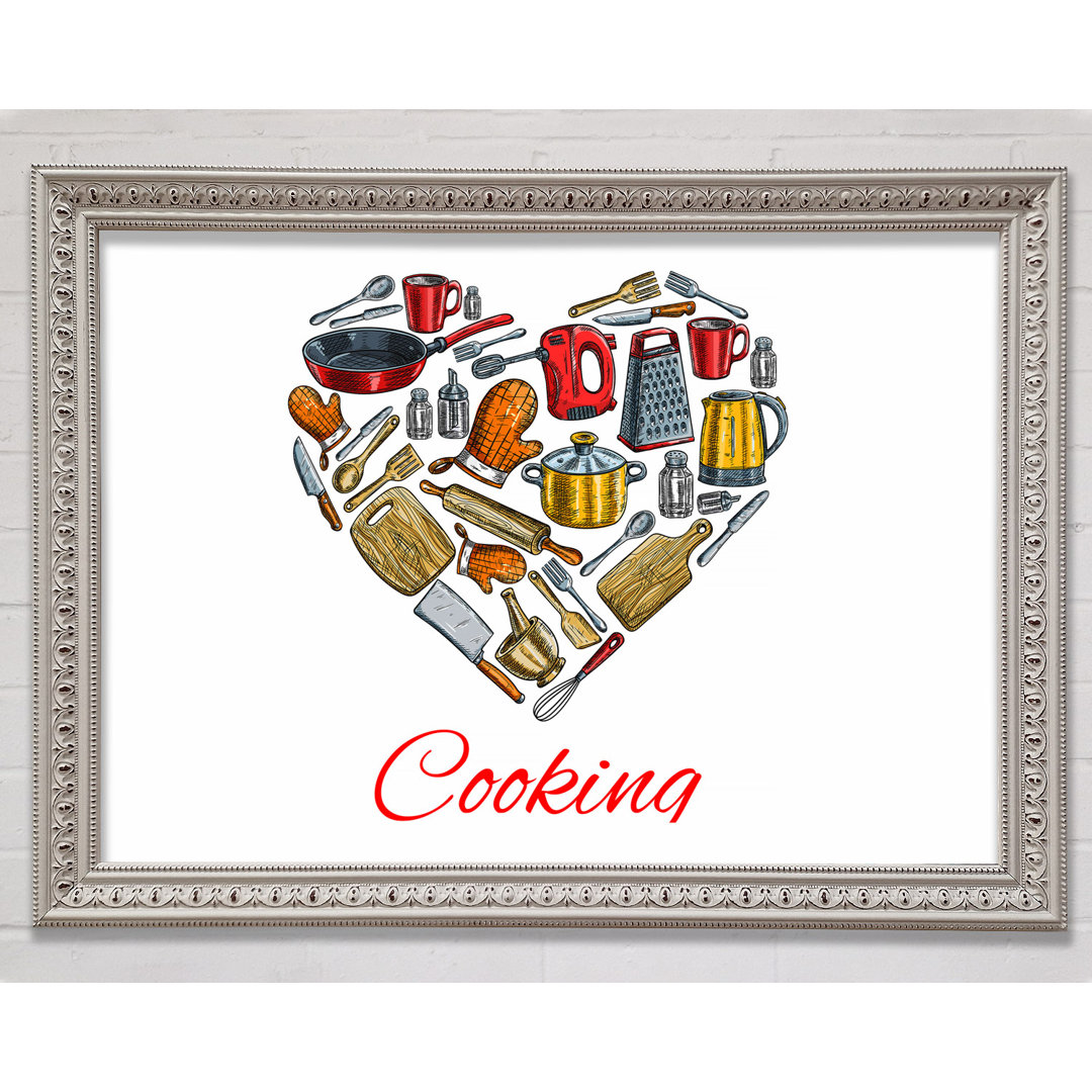 Gerahmter Kunstdruck I Love Cooking 1