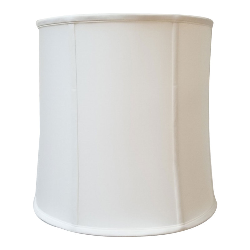 Abat-jour tambour en soie / shantung (araignée), Blanc, H 13 po x l 14 po x P 14 po