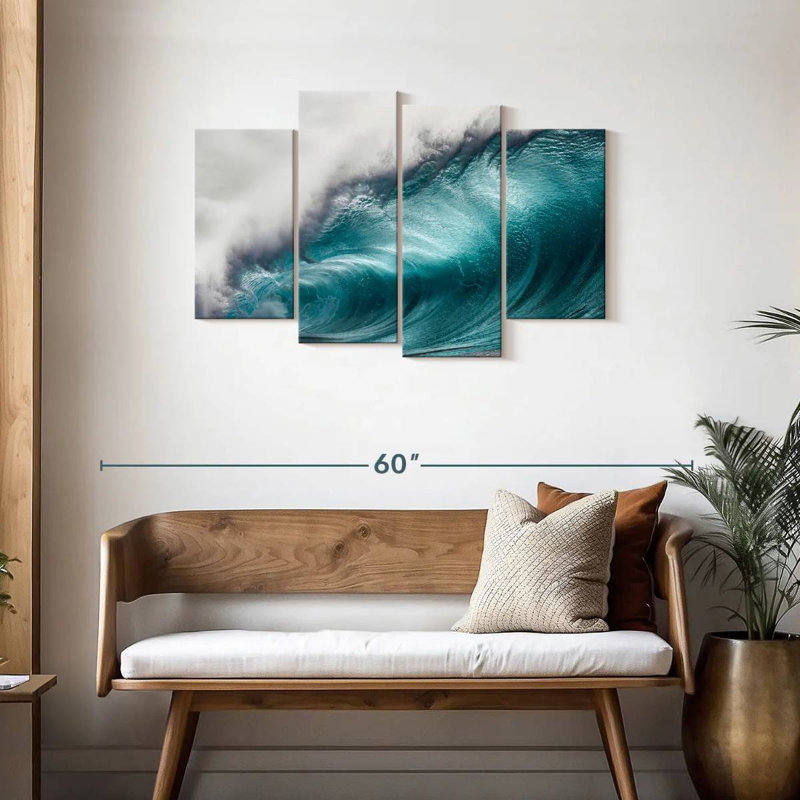 Gillard Big Blue Ocean Wave, H 27 po x l 43 po