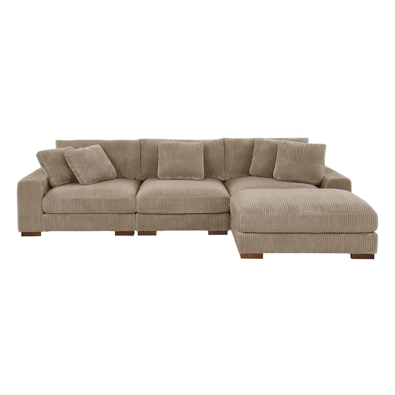 Beachcastle Modular Corduroy Sectional, Camel Corduroy