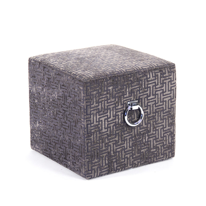 Maiden Lane Upholstered Accent Stool, Gray