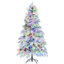 Arbre de Noël de 6 pi avec 300, 790 pointes de branches de neige et 8 modes de clignotement, arbre artificiel à charnières pour le bureau à domicile, pointes enneigées multicolores, modes de décoration