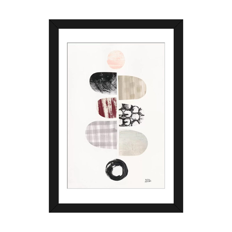 « mod neutrals i rosé » par melissa averinos, impression sur toile, H 32 po x l 24 po x P 1 po, Papier avec cadre noir, Blanc