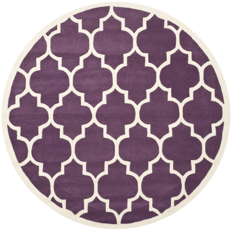 Carolene Hand Tufted Wool Geometric Rug, Round 7'