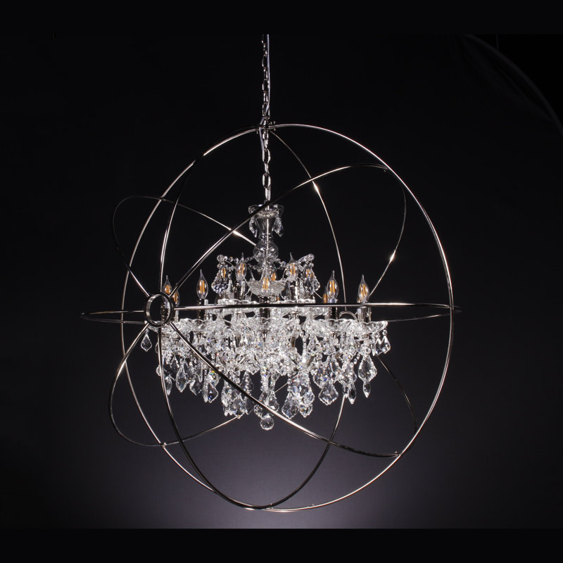 Okello 15 - Light Dimmable Globe Chandelier, Gray Iron