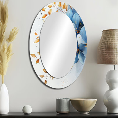 Plumeria Radiance - miroir mural bleu