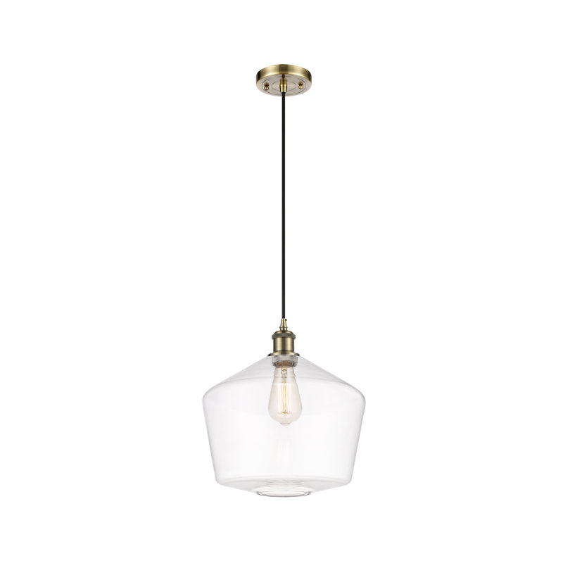 Luminaire suspendu simple à 1 lumière Gabbie, Laiton antique