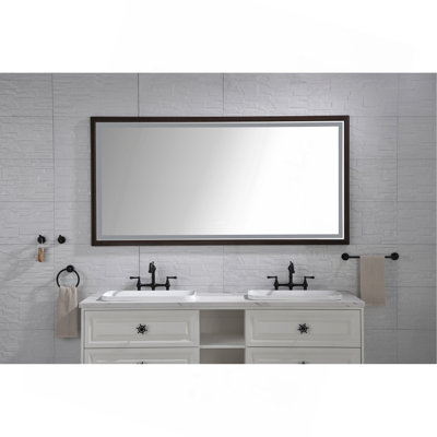 Miroir de salle de bain à DEL avec cadre en aluminium, miroir de meuble-lavabo mural, antibuée, mémoire, 3 couleurs, gradation continue