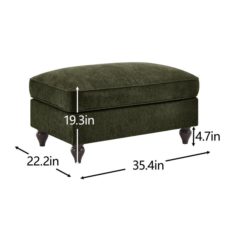Contemporary Style Ottoman, Green