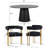 7-Piece 60" W Round Dining Set with Chenille Chairs-113691976