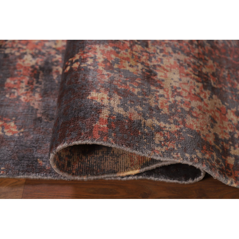 Tapis indien moderne à motif abstrait All-Over 5 x 8
