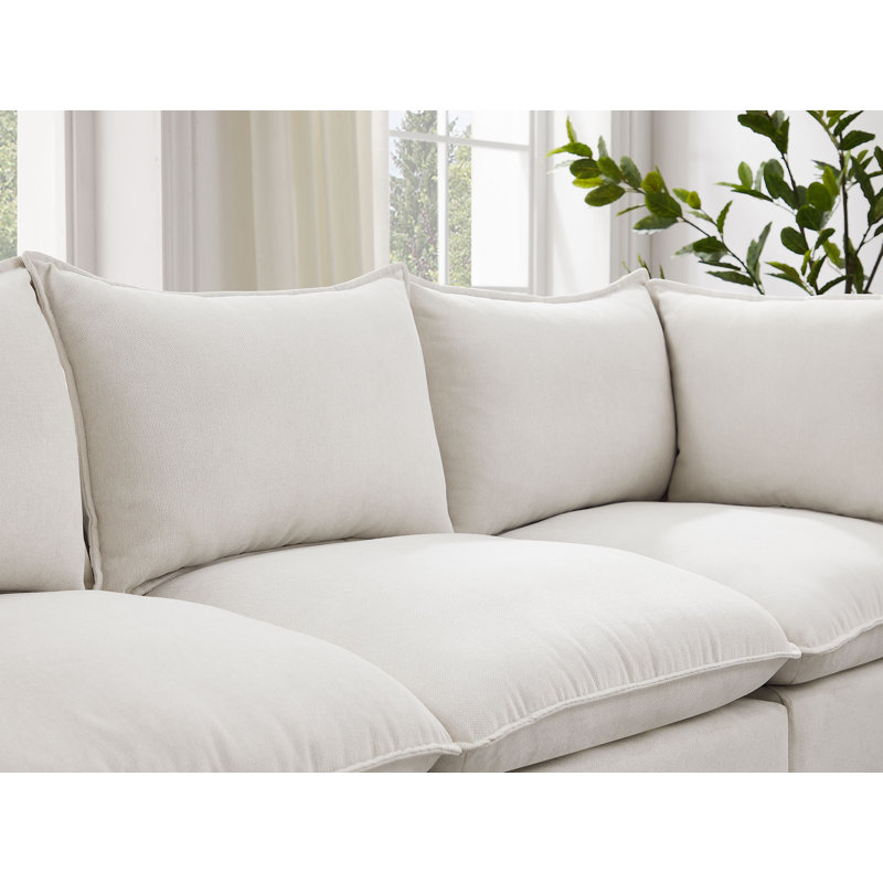 Canapé modulaire Shepley, 100 % polyester blanc