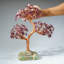 Genuine Garnet Bonsai Gemstone Tree On Fluorite Base