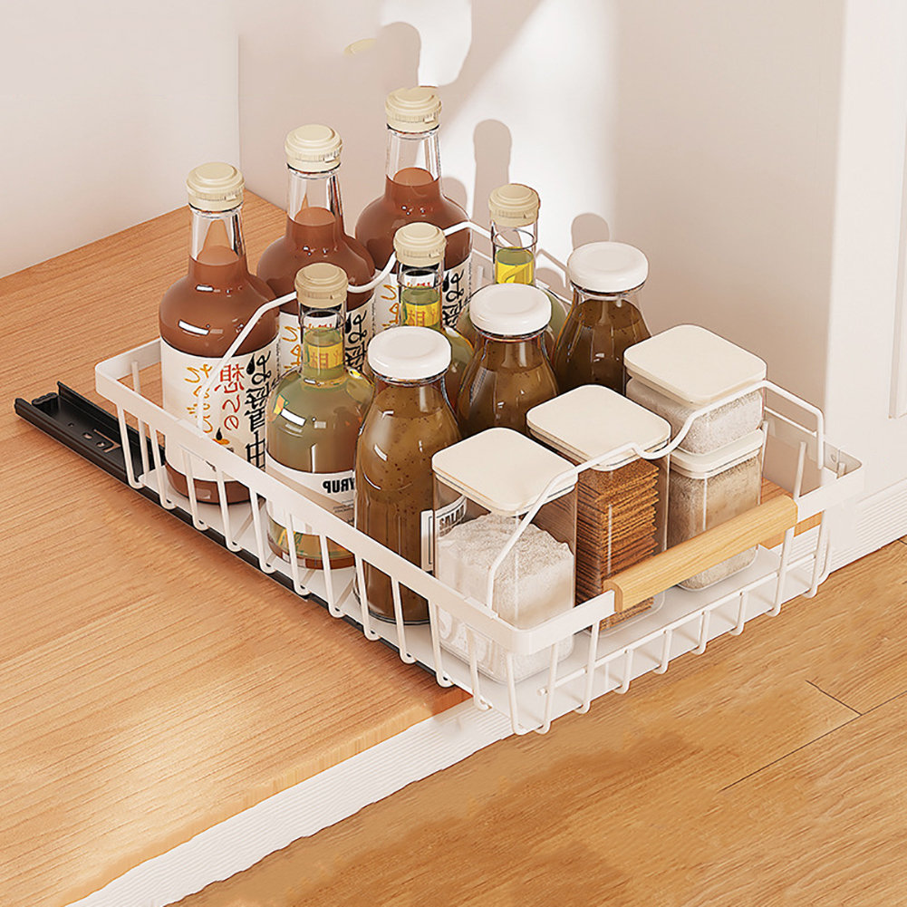 Pull Out Cabinet Organizer Slide-Out Drawers Organizers Under Sink for Kitchen and Pantry Storage