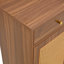 Armoire à chaussures 34,7 po x 13,7 po x 43 po multifonctionnelle de couleur noyer moderne et minimaliste - se fond parfaitement dans les maisons de style nordique et industriel-1167371461