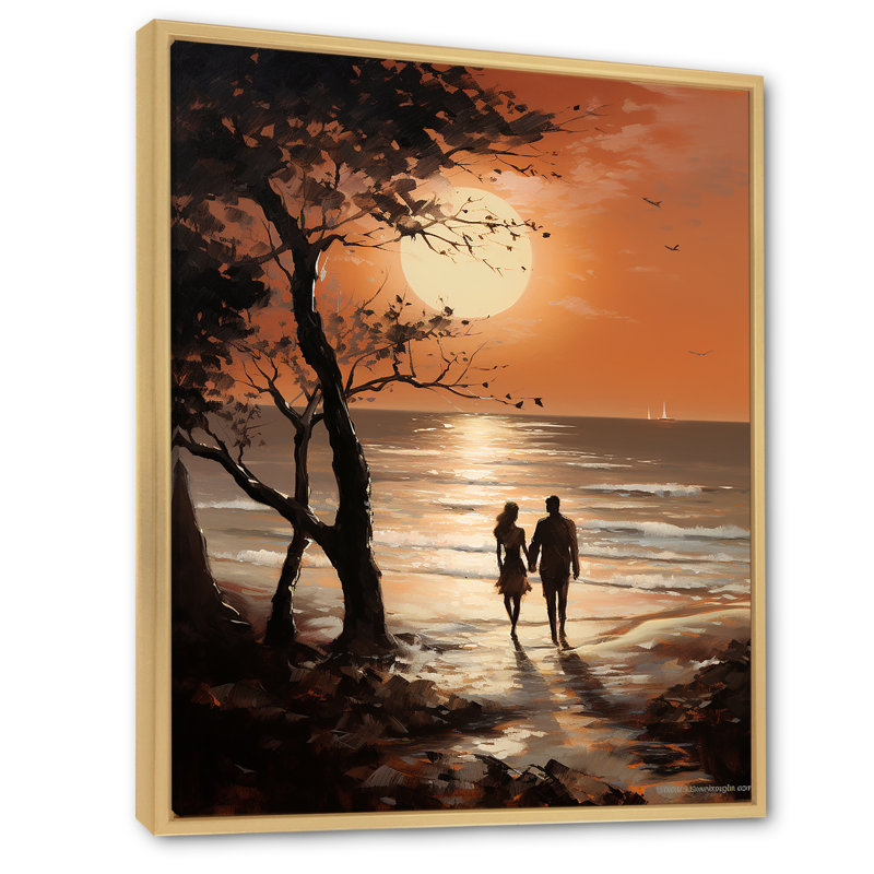 «Louisette Romantic Couple Landscape Embraces The Sunset V», reproduction sur toile, H 20 po x l 12 po x P 1 po