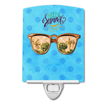 Beach Sunglasses Polkadot Ceramic Night Light