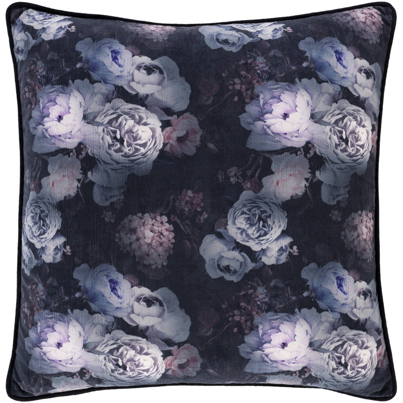 Floral Throw Pillow, Down Fill, 22" x 22"