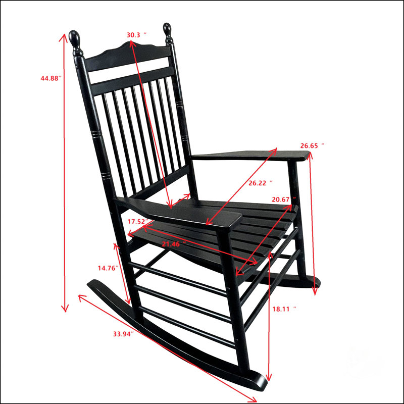 Fauteuil à bascule Balcony Porche, Noir