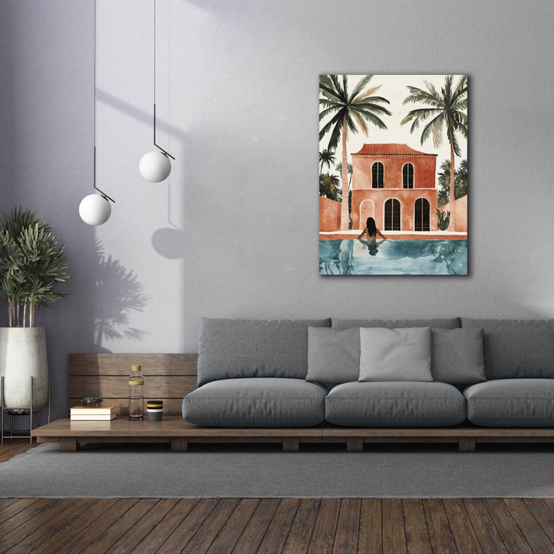 «Luxury Poolside» par Svetlana Aleynikova, art mural sur toile, H 54 po x l 40 po