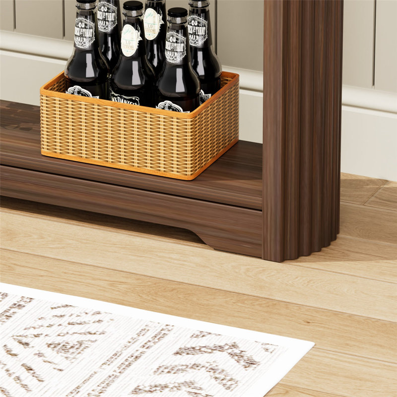 Console moderne avec tablette et tiroirs, Noyer