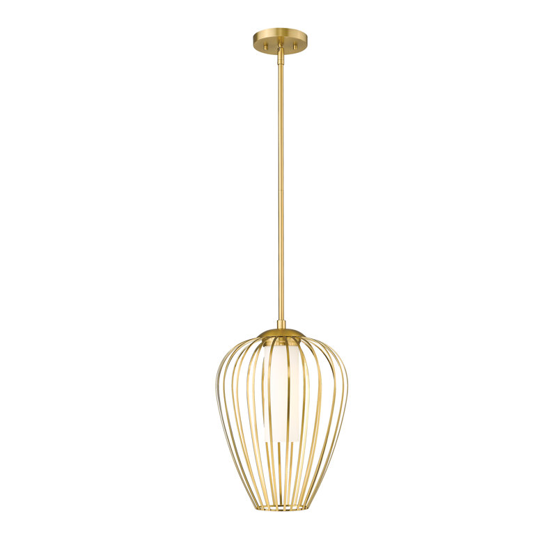 Burakcan 1 - Light White Single Pendant, Modern Gold, 97.5" H x 12" W x 12" D