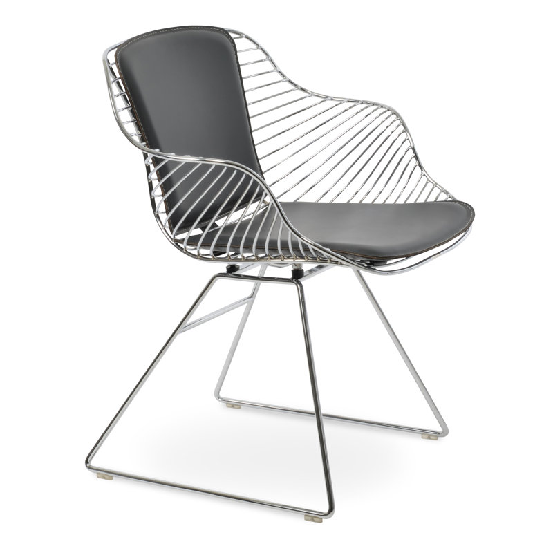 Zebra Wire Armchair, Chrome, Caramel