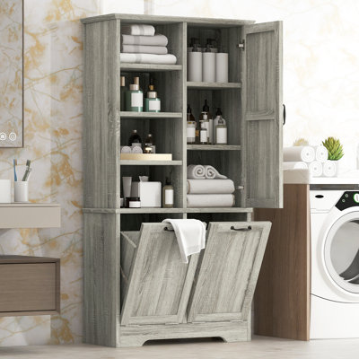 Armoire de rangement de salle de bain avec portes et tiroirs
