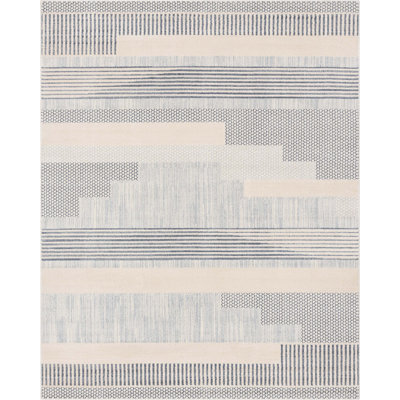 Well Woven Harlow Briar Tribal Geometric Abstract Light Blue Looped Pile Rug