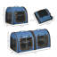 Portable Soft-Sided Pet Carrier With Divider, Two Compartments, Cushions, And Storage Bag In Blue-837542990