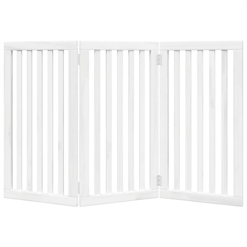 Archie & Oscar Dog Gate Foldable 3 Panels White 150 Cm Poplar Wood, White, 90cm H x 150cm W x 2cm D
