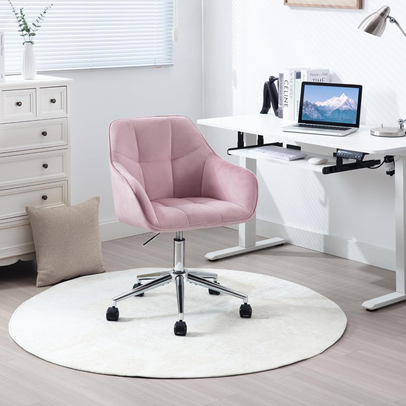 Failand Velvet Task Chair, Pink