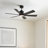 Generation Lighting Fan Teasley Indoor Ceiling Fan with Threaded Downrod, Midnight Black ABS blades and Handheld Remote