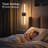 Rechargeable Wall Sconce, Modern Wireless Vanity Lights with Remote for Bedroom, Living Room, Hallway (Black/Square)-1132887656