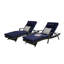 Ensemble de 2 chaises longues d'extérieur en osier avec coussins, chaise longue inclinable en osier-1367223755