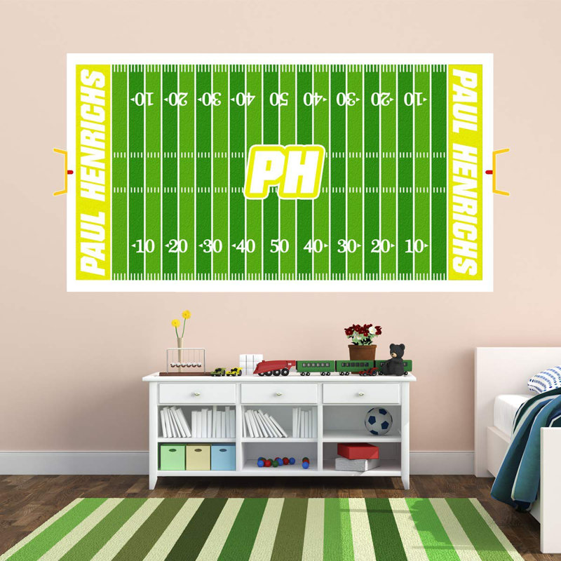 Adhésif décoratif champ de football personnalisé, 12 po x 24 po, Jaune