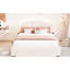 Lit plateforme en molleton avec tiroir et repose-pieds confortable
