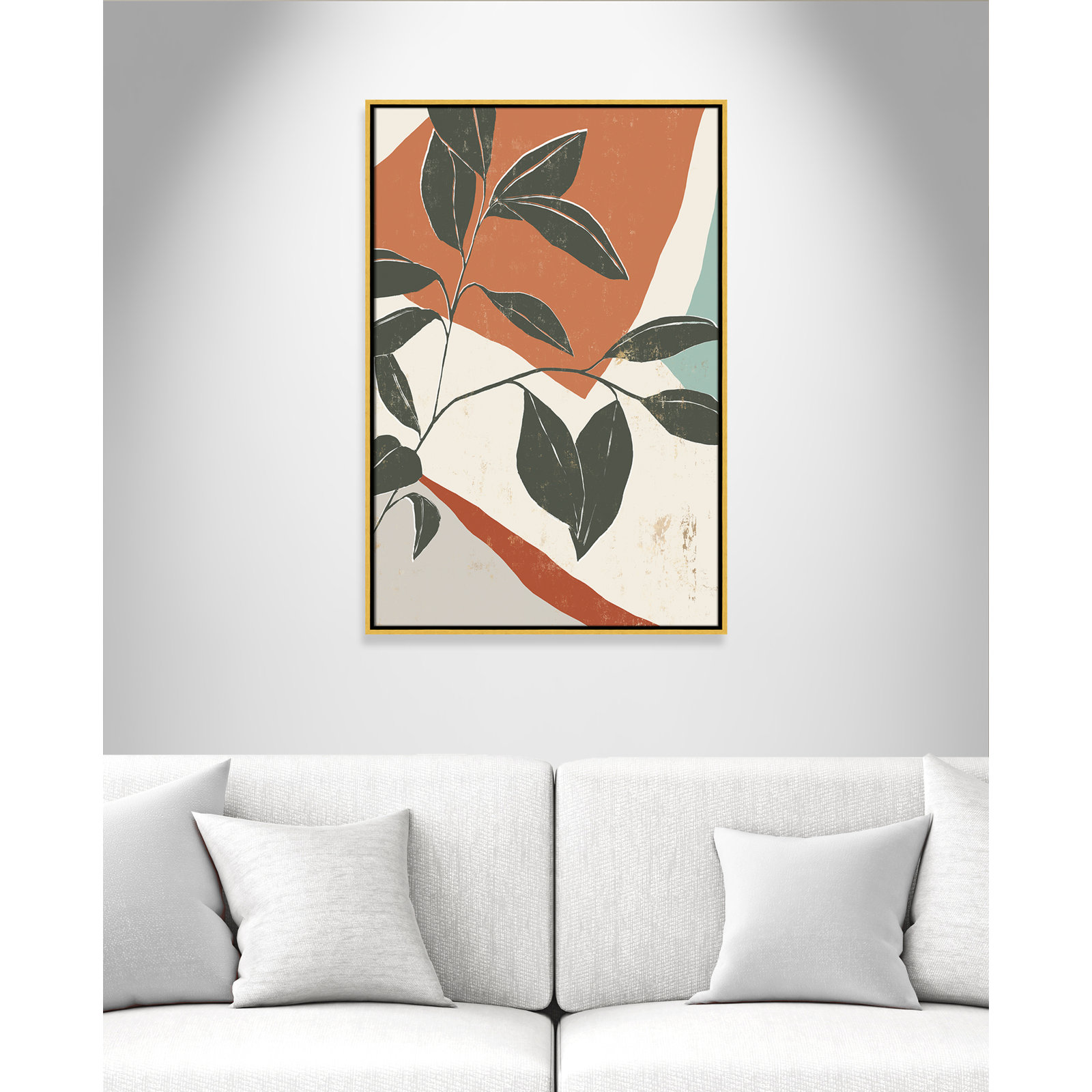 Cutout Leaves "Cutout Leaves I" Print, 37.5" H x 25.5" W x 2" D, Gold Framed
