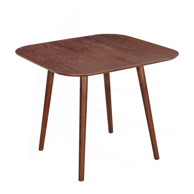 Modern Contemporary Square Dining Table, Dark Walnut