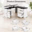 Bureau en L 59 po cannelé avec station de charge et armoire de rangement 59 po Modern