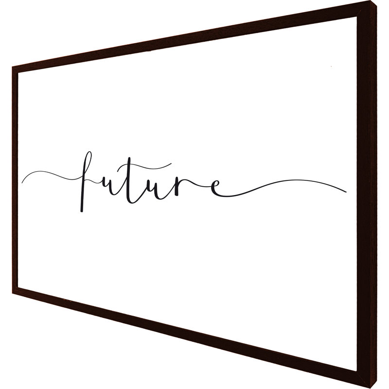 Hailesboro Text Future 1 Piece Single Picture Frame Wall Art, 76cm H x 114cm W x 4cm D, Brown Framed
